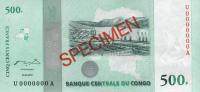 Gallery image for Congo Democratic Republic p100s: 500 Francs